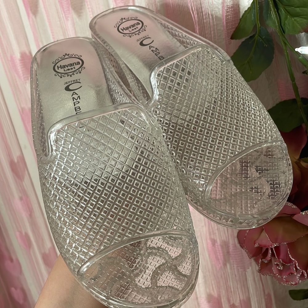 CLEAR JELLY Jeffery Campbell platform Slides